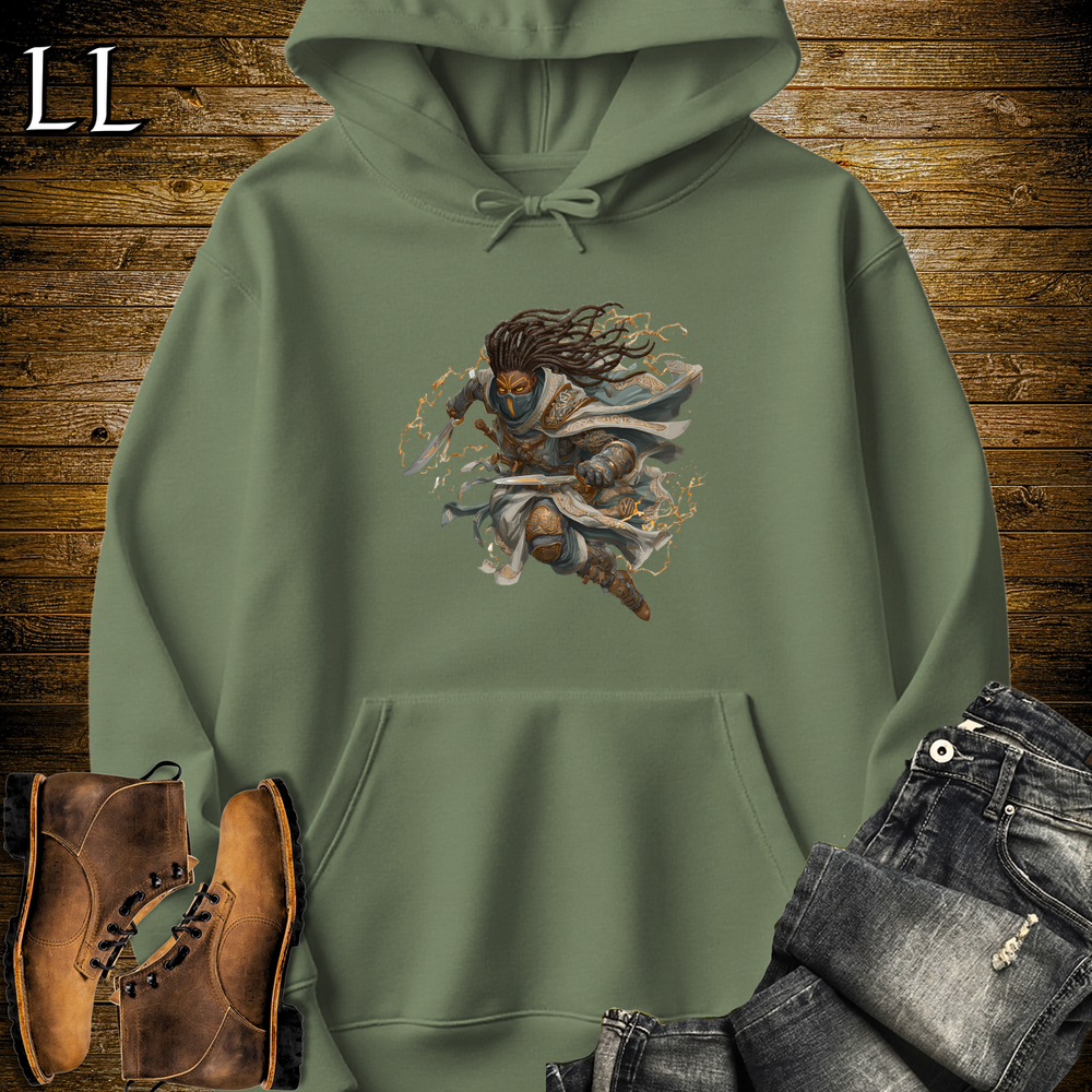 African Ancient Ways Assassin Hooded Sweatshirt - Military Green