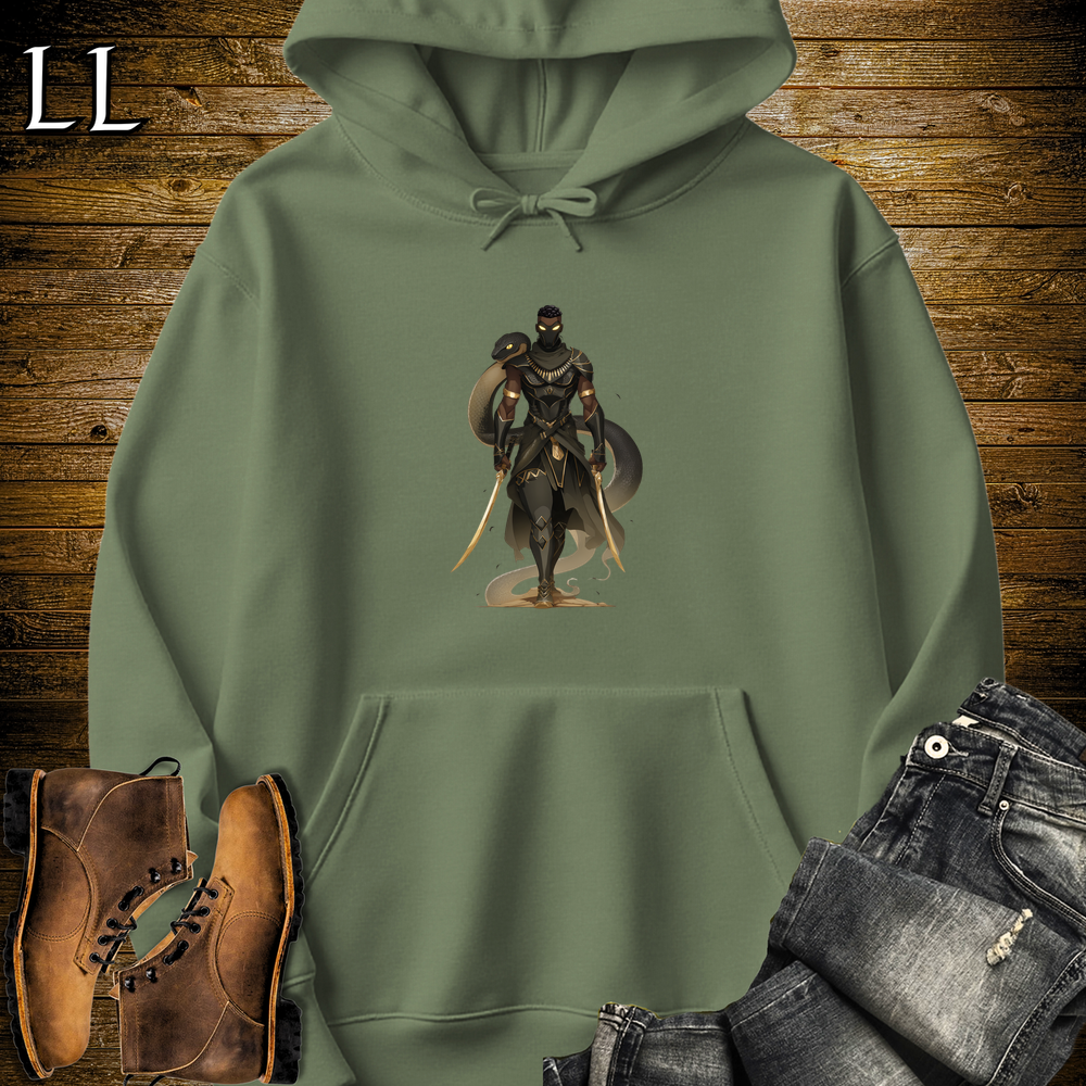 African Black Mamba Assassin Hooded Sweatshirt Military Green | African Warrior Hoodie