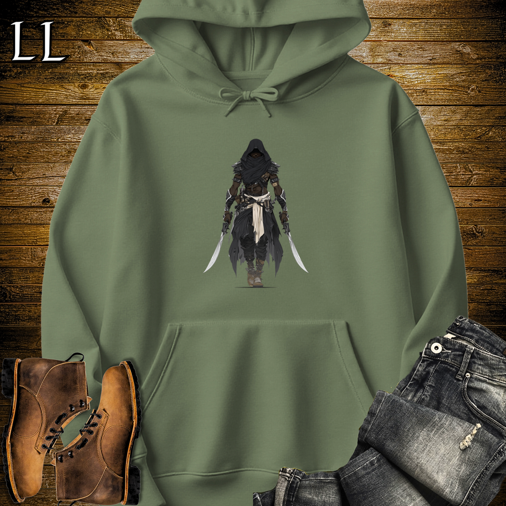 African Black Hood Assassin Hooded Sweatshirt - Military Green
