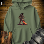 African Fire Barbarian Hooded Sweatshirt Military Green | African Warrior Hoodie
