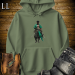 African Emerald Pirate Hooded Sweatshirt Military Green | Pirate Warrior