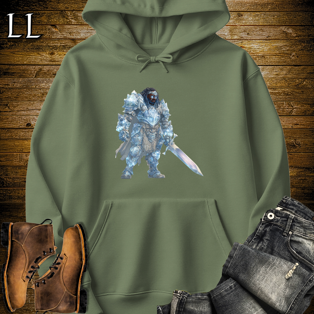 African Diamond Armor King Hooded Sweatshirt - Military Green