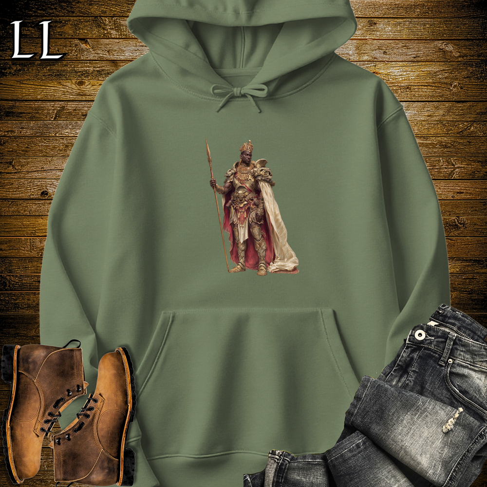 African Spear King Hooded Sweatshirt - Military Green