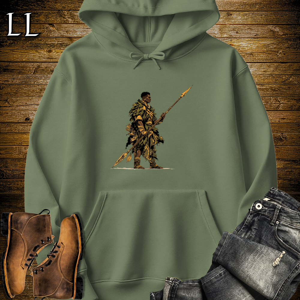African Spear Hunter Hooded Sweatshirt - Military Green
