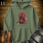 African Red Moon Lion King Hooded Sweatshirt Military Green | Red Moon Lion