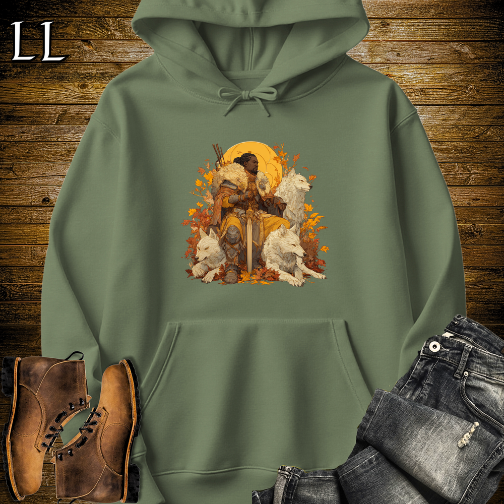 African Wolf Warrior Hooded Sweatshirt - Military Green
