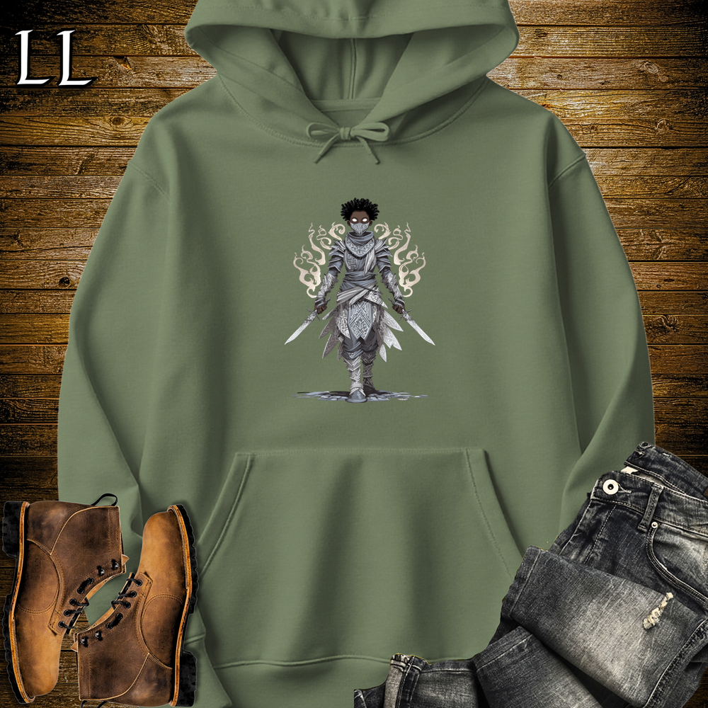 African Wind Walker Assassin Hooded Sweatshirt Military Green | African Warrior Hoodie