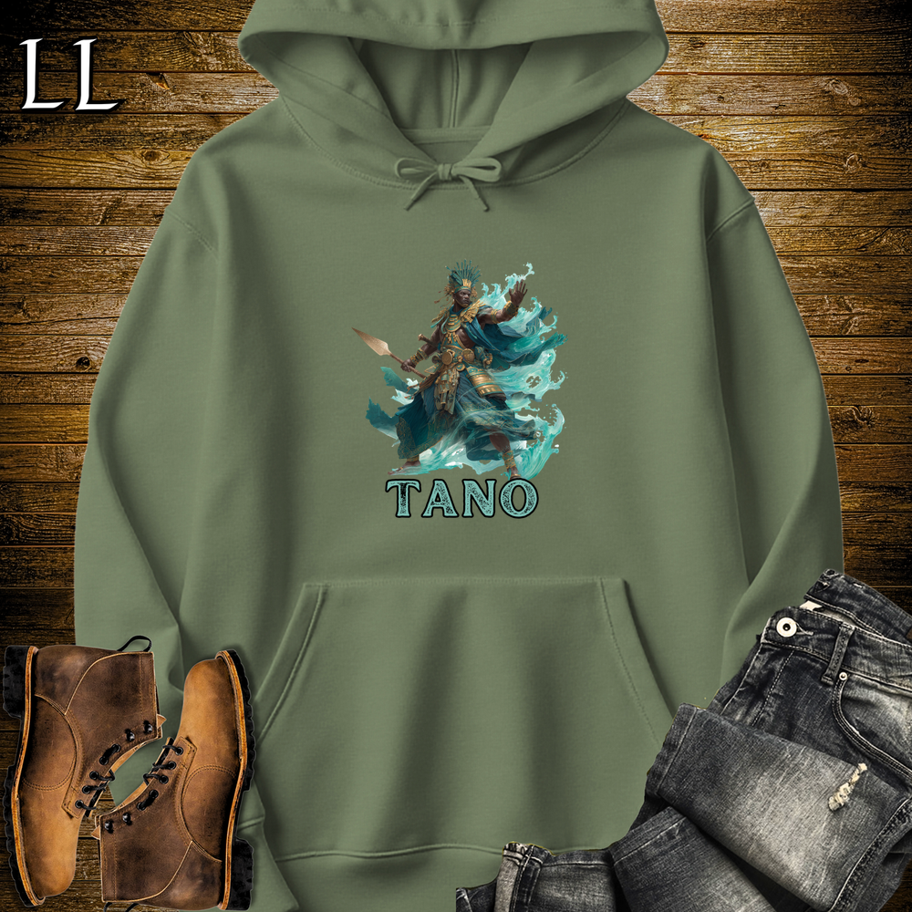 Tano African God Hooded Sweatshirt - Military Green