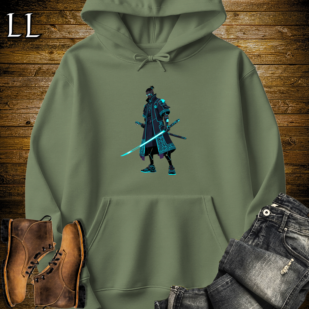 African Ai Samurai Hooded Sweatshirt - Military Green