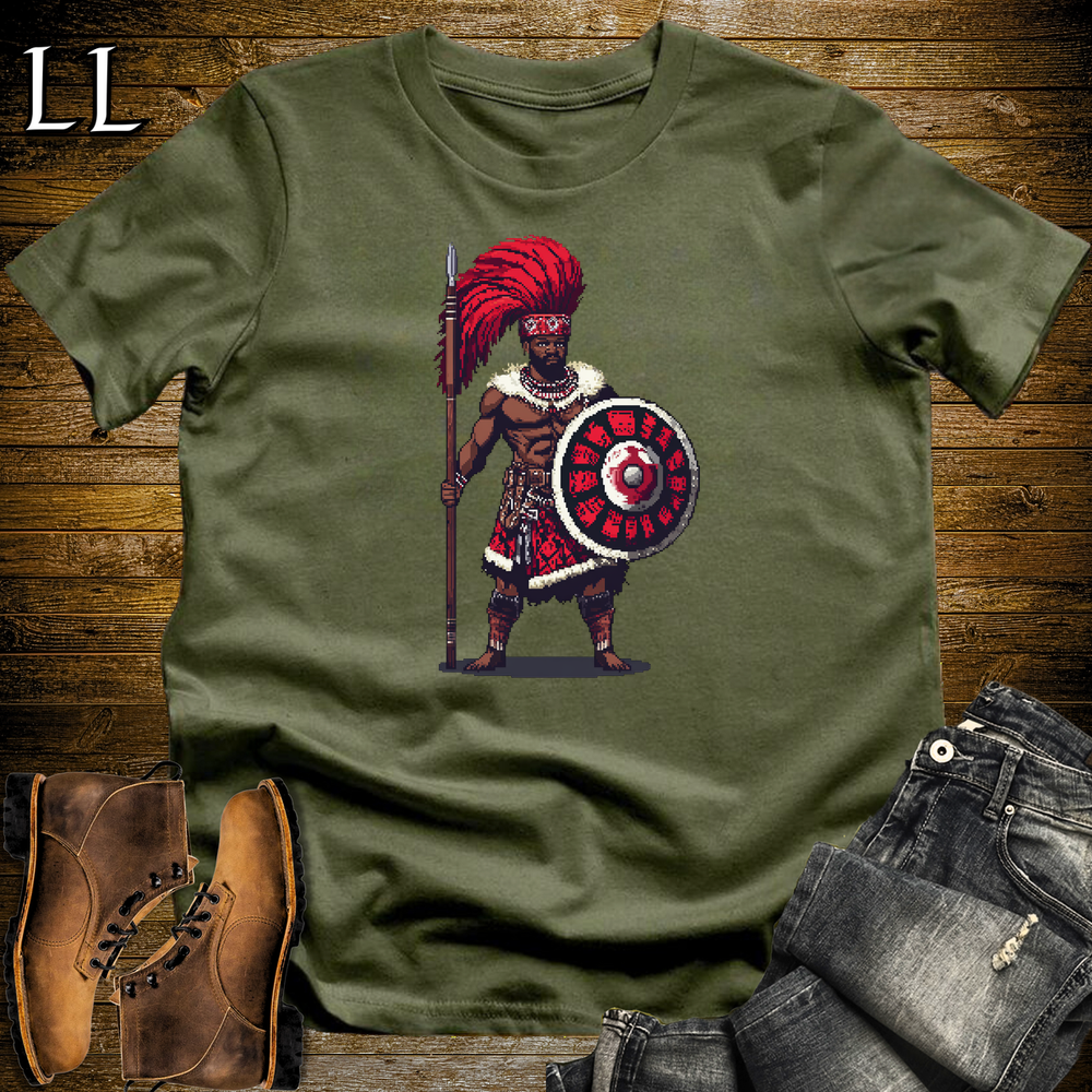 African 16 Bit Swazi Royal Guard Military Green | Swazi Warrior Tee