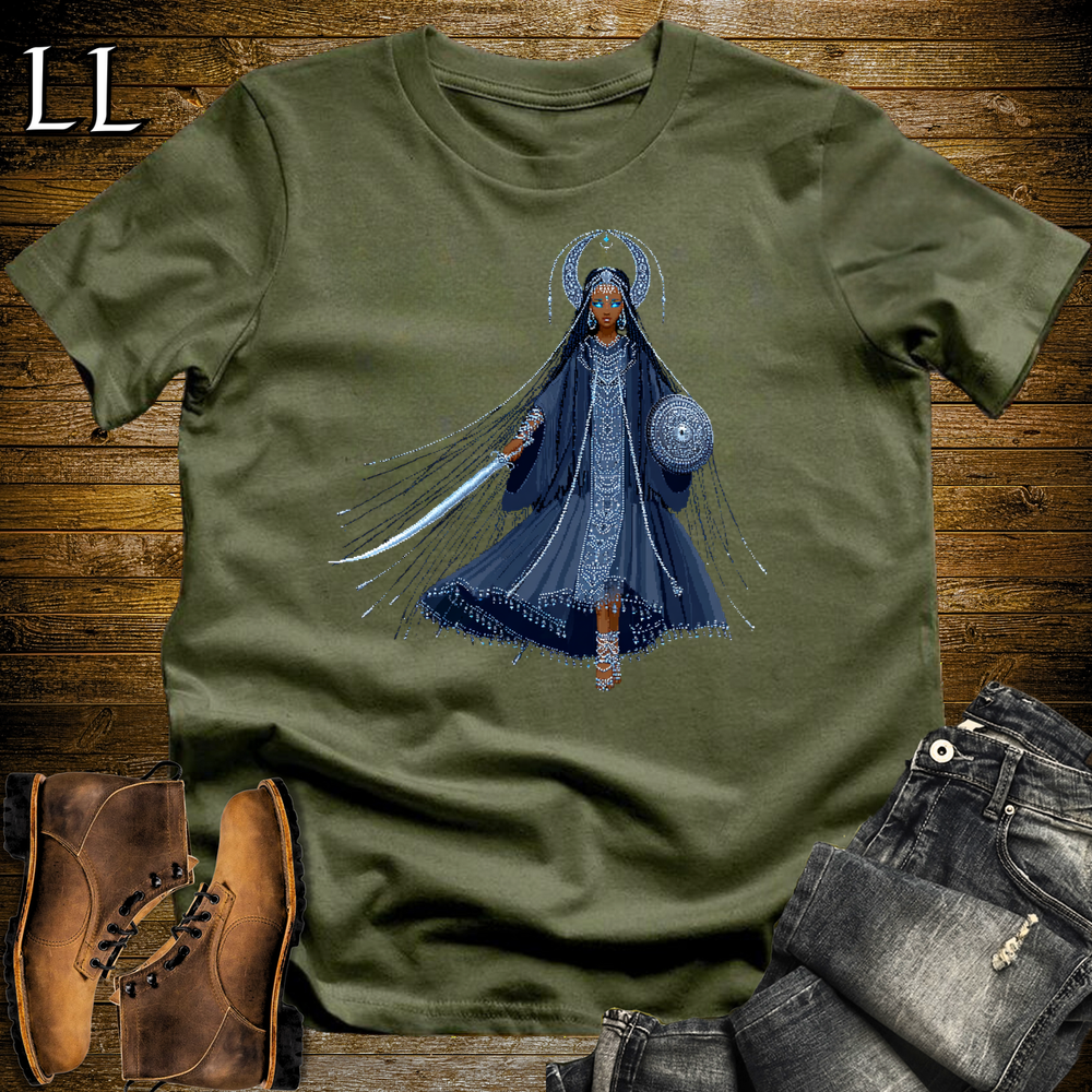 African 16 Bit Moon Queen Military Green | African Queen Tee