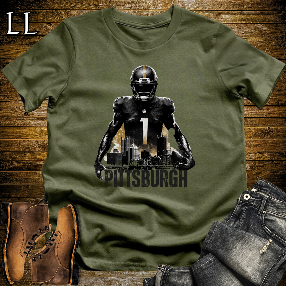 Pittsburgh Steelers Shirt Military Green | NFL Fan Tee