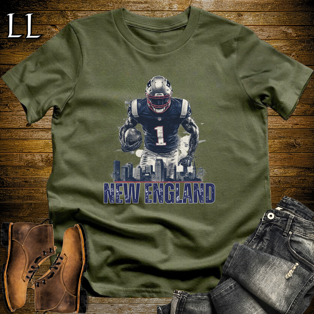 Patriots Football Shirt Military Green | New England Fan Tee