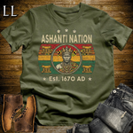 African Ashanti Nation Softstyle T Shirt Military Green | Ashanti Warrior Pride Tee