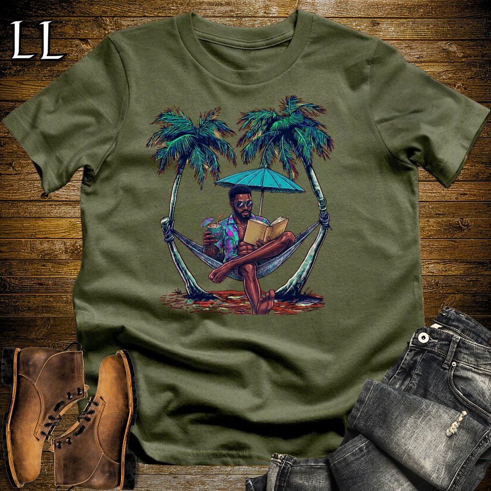 African Vacation Mode T Shirt Military Green | Funny African Tee