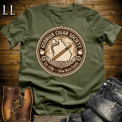 Georgia Cigar Society T Shirt Military Green | Cigar Lover Gift
