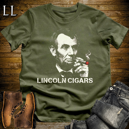 Lincoln Cigars Softstyle Tee Military Green | Patriotic Cigar Tee
