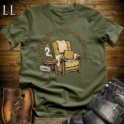 Dads Cigar Lounge Softstyle Tee Military Green | Cigar Lounge Dad Tee
