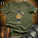 Stay Lit Dad Cigar Softstyle Tee Military Green | Funny Cigar Dad Tee