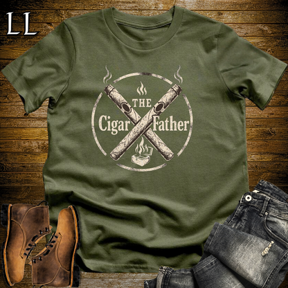 The Cigarfather Softstyle Tee Military Green | Cigar Boss Tee