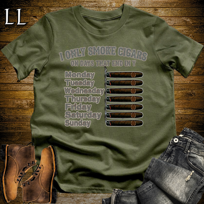 Cigars On Days Softstyle T Shirt Military Green | Cigar Lover Gift Shirt