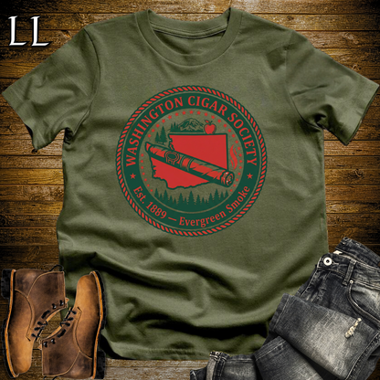 Washington Cigar Society Softstyle T Shirt Military Green | Cigar Lover Gift Tee