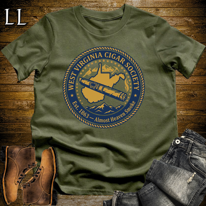 West Virginia Cigar Society Softstyle T Shirt Military Green | Cigar Lover Gift Tee