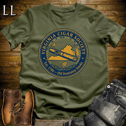 Virginia Cigar Society Softstyle T Shirt Military Green | Cigar Lover Gift Tee
