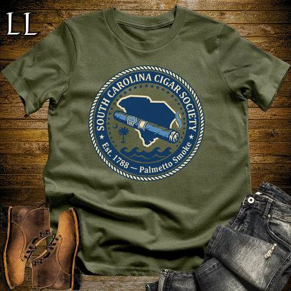 South Carolina Cigar Society Softstyle T Shirt Military Green | Cigar Lover Gift Tee