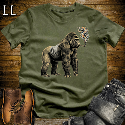 Vintage Cigar Silverback Gorilla Softstyle T Shirt Military Green | Funny Cigar Shirt