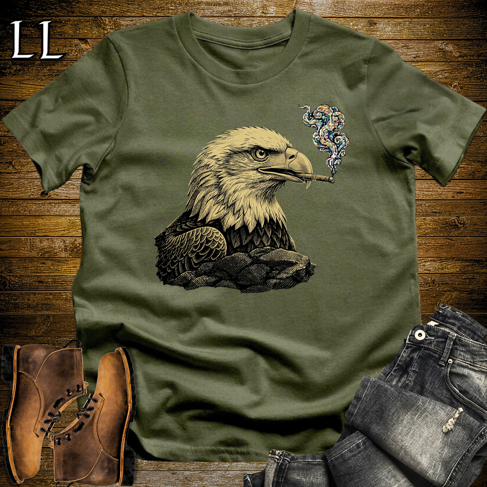 Vintage Cigar Eagle Softstyle T Shirt Military Green | Funny Cigar Shirt