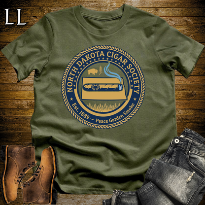 North Dakota Cigar Society Softstyle T Shirt Military Green | Cigar Lover Gift Tee