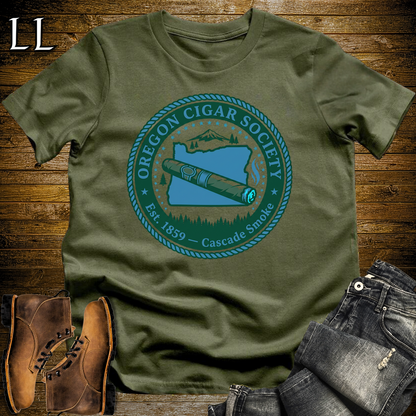 Oregon Cigar Society Softstyle T Shirt Military Green | Cigar Lover Gift Tee