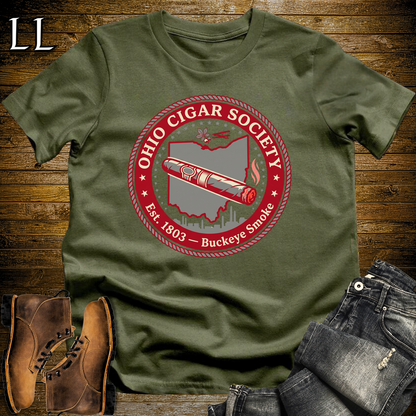 Ohio Cigar Society Softstyle T Shirt Military Green | Cigar Lover Gift Tee