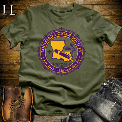 Louisiana Cigar Society Softstyle T Shirt Military Green | Cigar Lover Gift Tee