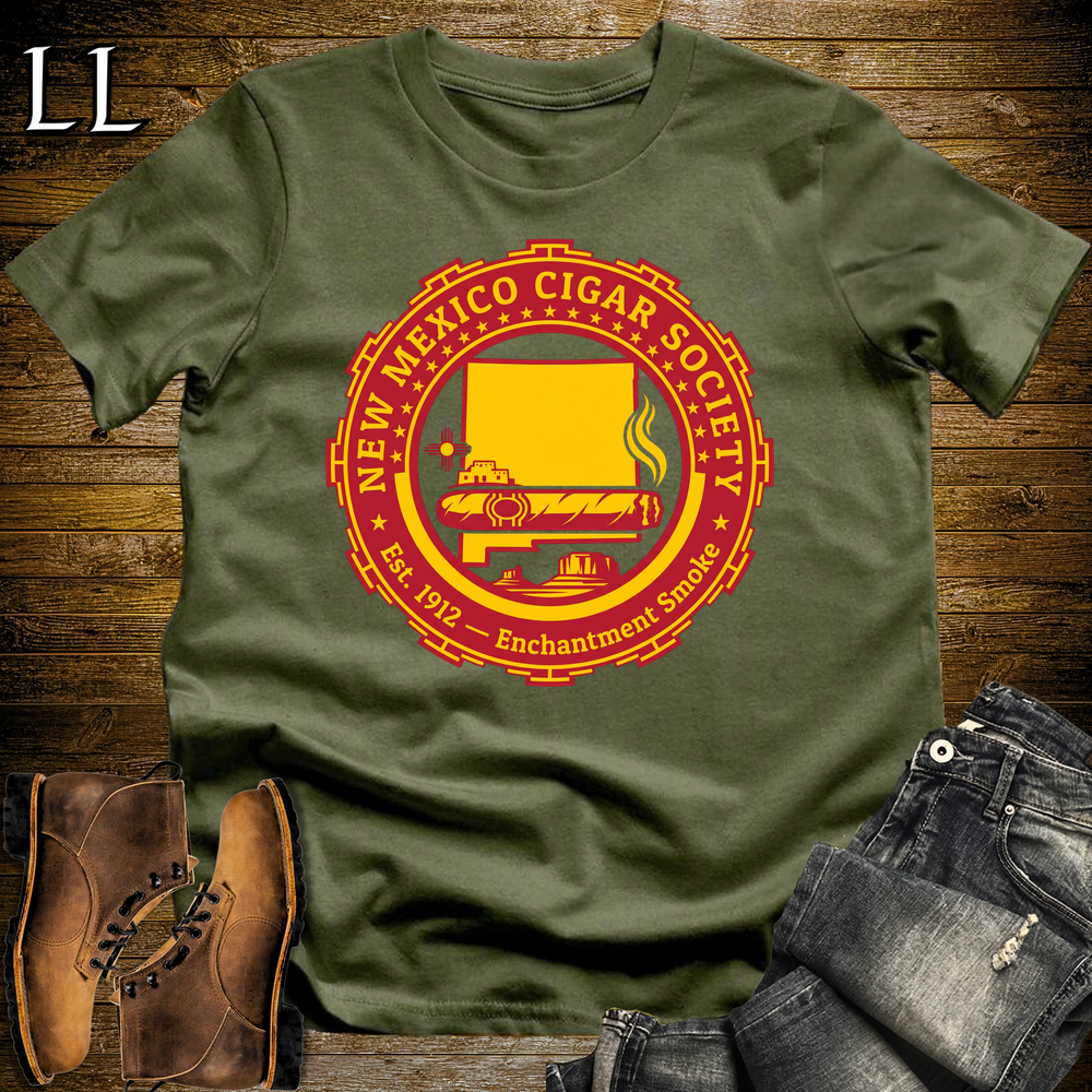 New Mexico Cigar Society Softstyle T Shirt Military Green | Cigar Lover Gift Tee