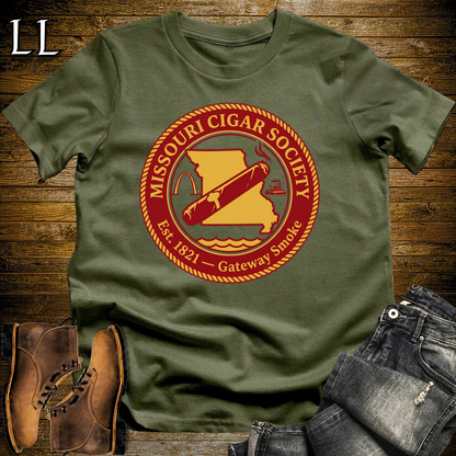 Missouri Cigar Society Softstyle T Shirt Military Green | Cigar Lover Gift Tee