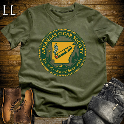 Arkansas Cigar Society Softstyle T Shirt Military Green | Cigar Lover Gift Tee