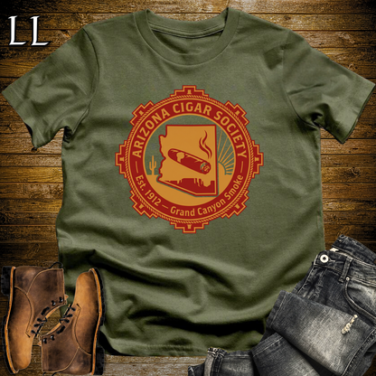 Arizona Cigar Society Softstyle T Shirt Military Green | Cigar Lover Gift Tee