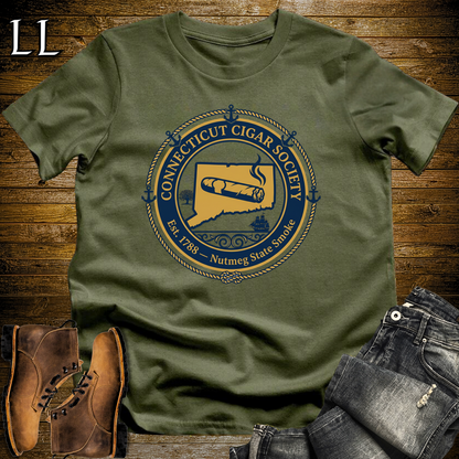 Connecticut Cigar Society Softstyle T Shirt Military Green | Cigar Lover Gift Tee