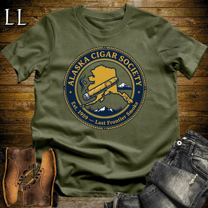 Alaska Cigar Society Softstyle T Shirt Military Green | Cigar Lover Gift Tee