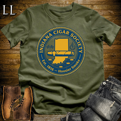 Indiana Cigar Society Softstyle T Shirt Military Green | Cigar Lover Gift Tee