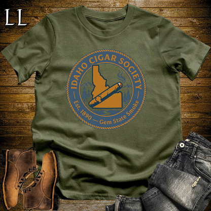 Idaho Cigar Society Softstyle T Shirt Military Green | Cigar Lover Gift Tee