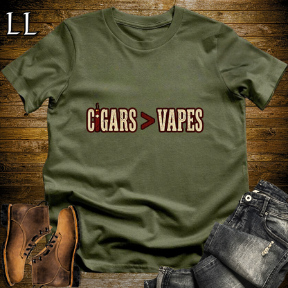 Cigars Better Than Vapes Softstyle T Shirt Military Green | Funny Cigar Tee