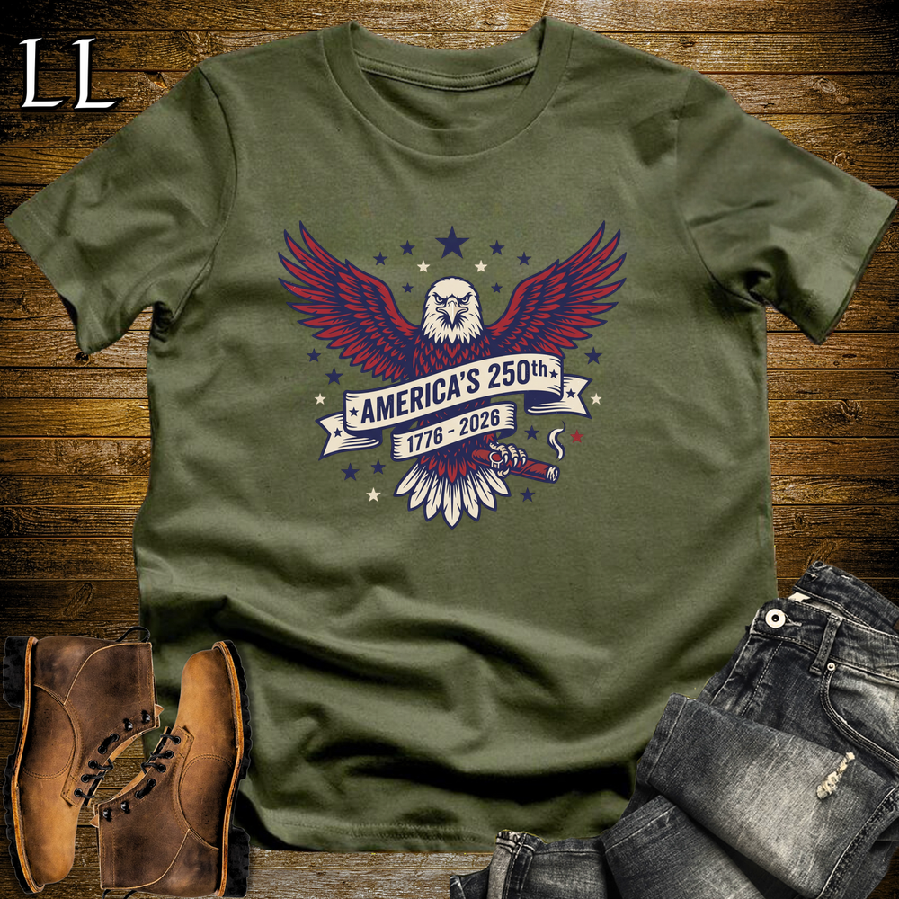 Americas 250 Cigar 1776 Softstyle T Shirt Military Green | America 250 Cigar Tee