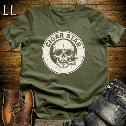 Cigar Star Softstyle T Shirt Military Green | Cigar Lover Graphic Tee