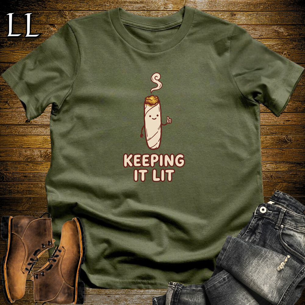 Cigar Keeping It Lit Softstyle T Shirt Military Green | Cigar Lover Tee