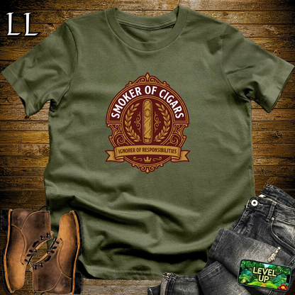 Smoker Of Cigars Softstyle T Shirt Military Green | Cigar Lover Tee