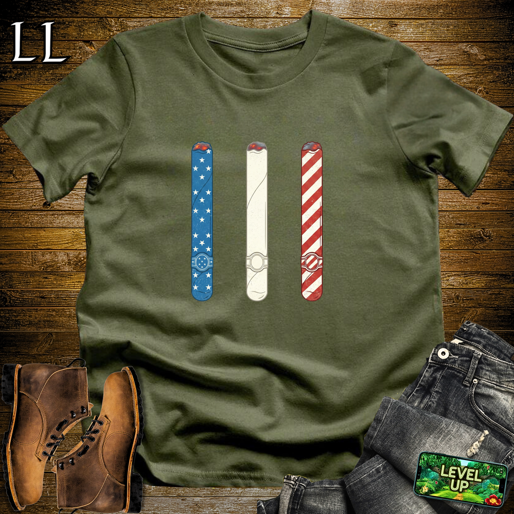 Red White And Blue Cigars Softstyle T Shirt Military Green | Patriotic Cigar Tee