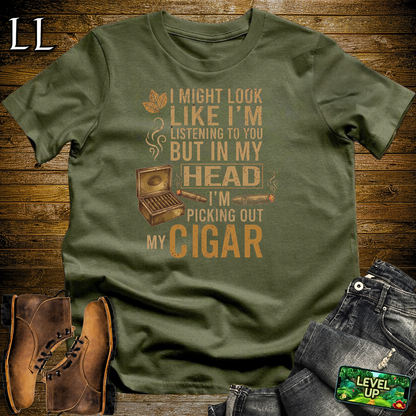 Picking Out Cigars Softstyle T Shirt Military Green | Cigar Lover Tee